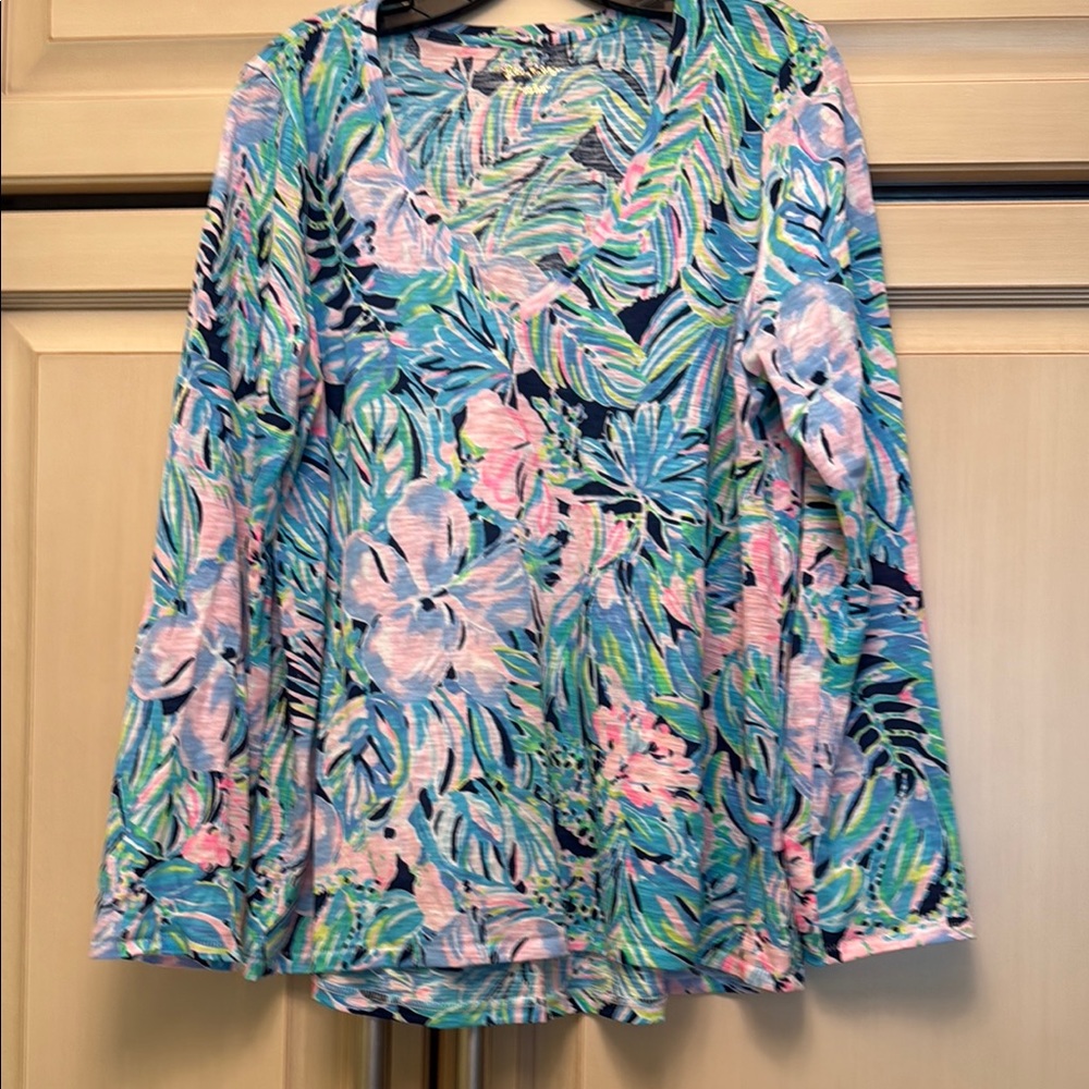Lilly Pulitzer Floral V-Neck Women's Top